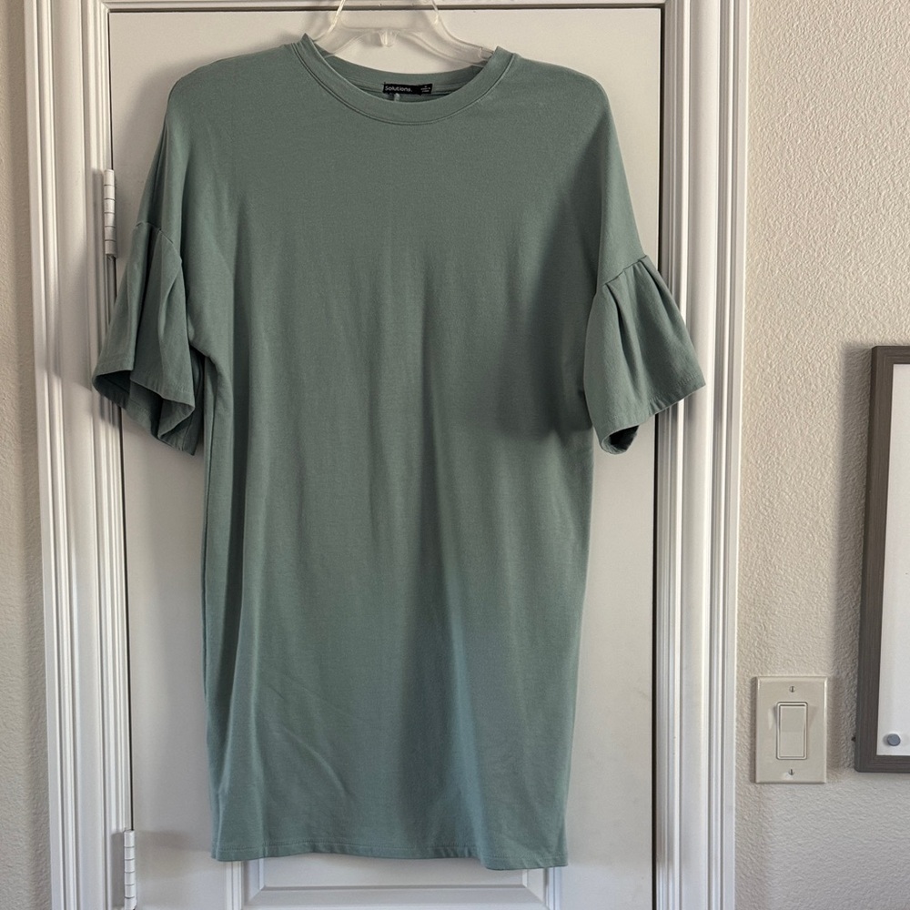 Solutions Sage Short Sleeve French Terry Dress